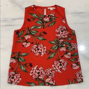 Red floral tank top
